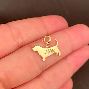 14K Solid Gold Basset Hound Necklace - Personalized Dog Lover Gift image 4