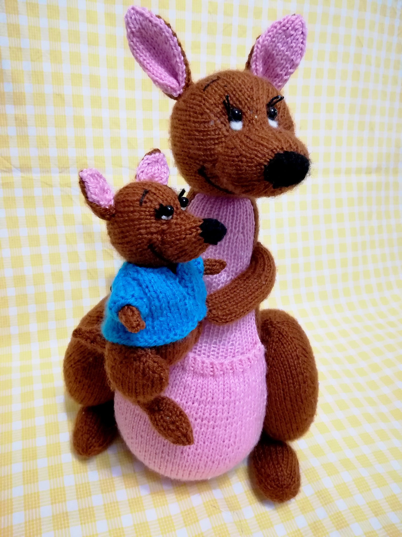 Knitting pattern Kanga with baby Roo Handmade | Etsy