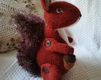 Plush squirrel Squirrel toy Squirrel art Souvenir Red squirrel Plush Animal Handmade Perfect gift Children Knitted toy Gift to sister Toys