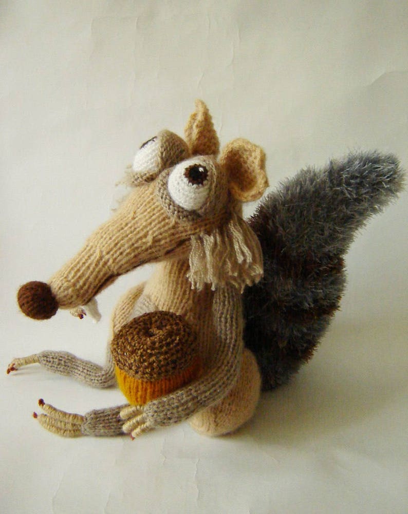 Angry squirrel Ice Age Protein and acorn Squirrel Knitted toy | Etsy