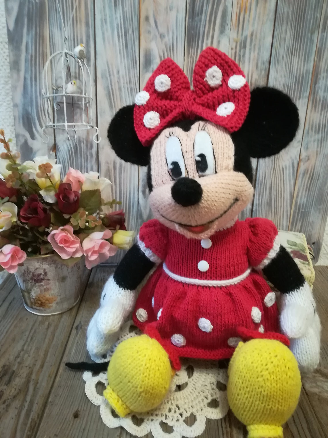 Toy Minnie Mouse Cartoon character Disney Knitting Handmade Etsy