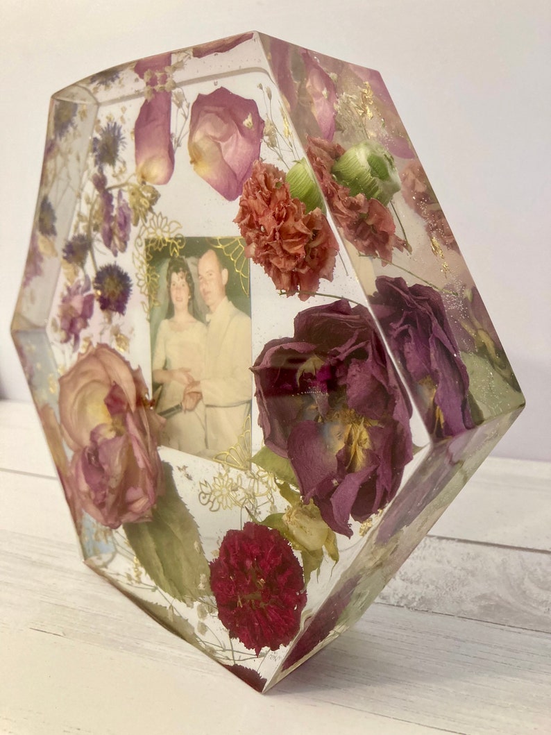 CUSTOM Funeral Flower Keepsake or Dried Wedding Flower Resin Etsy