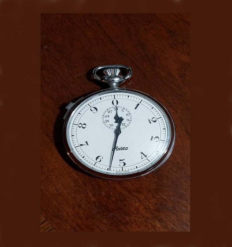 Vintage Aristo Stopwatch Swiss Side Bar Stem Set Base Metal Etsy