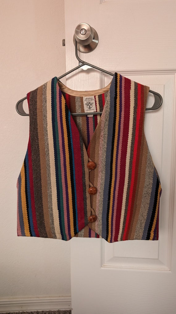 Rare Vintage Multi Color Ortega Chimayo Vest