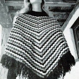 Ponchomönster inspirerat av västern, vintagestickning, DIY-instruktioner