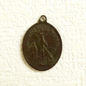 Vintage Frans van de bronzen medaille religieuze katholieke medaille Jezus van Golgotha medaille christelijke sieraden katholieke hanger Collectible oude religieuze