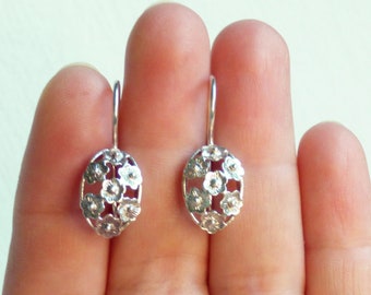 vintage argent sterling 925 fleurs boucles d’oreilles boucles d’oreilles en argent soviétiques vintage bijoux boucles d’oreilles en argent russe Mère cadeau bijoux soviétiques