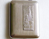 Soviet cigarette case Moskow Vintage cigarette case Gift for smoker Business cards case Gift for Him Father gift Soviet Union Soviet Vintage