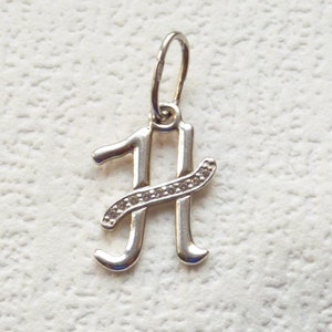 Vintage plata esterlina cúbica zircona colgante carta H colgante inicial soviético joyería vintage joyas iniciales regalo para su regalo para él
