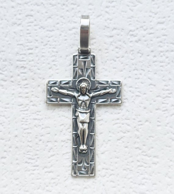 Vintage Sterling Silver Cross Large Russian Silver Cross Vintage Sterling Silver Cross Large Russian Silver Cross