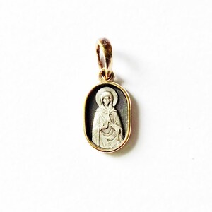 Vintage Orthodox amulet St. Galina Sterling silver Religious medallion Orthodox Icone pendant Woman amulet Godchild gift