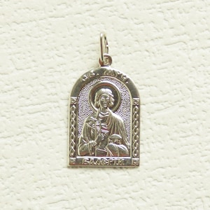 Vintage Orthodox amulet St Valery Sterling silver Christian medallion Protection amulet Russian icone amulet Religious pendant Man amulet