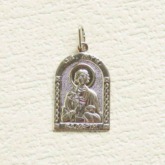 Vintage Orthodox amulet St Valery Sterling silver Christian medallion Protection amulet Russian icone amulet Religious pendant Man amulet