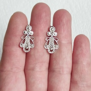 Vintage sterling silver 925 filigree earrings Vintage jewelry Russian silver earrings Mother gift