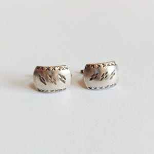 Vintage sterling silver 925 minimalist earrings Vintage jewelry Russian small silver earrings Mother gift Woman jewelry