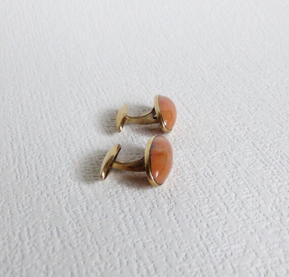 Boutons De Manchette Vintage Argent Russe Des Années 1960 Avec Jade - Style Rétro élégant