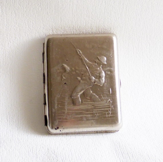 Soviet cigarette case Fishman Vintage cigarette c… - image 2