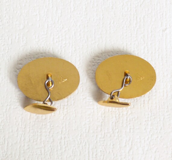 Vintage soviet cufflincs with natural stone Sovie… - image 2