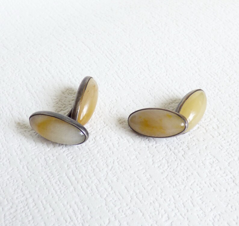Soviet double cufflincswith natural stones Vintage cufflinks Gift for Him Father gift Father of the bride Soviet Union Soviet Vintage