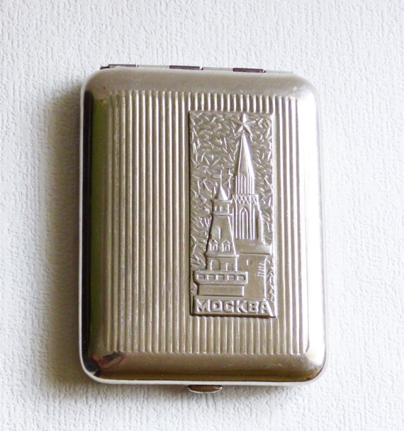 Soviet cigarette case Moskow Vintage cigarette ca… - image 1