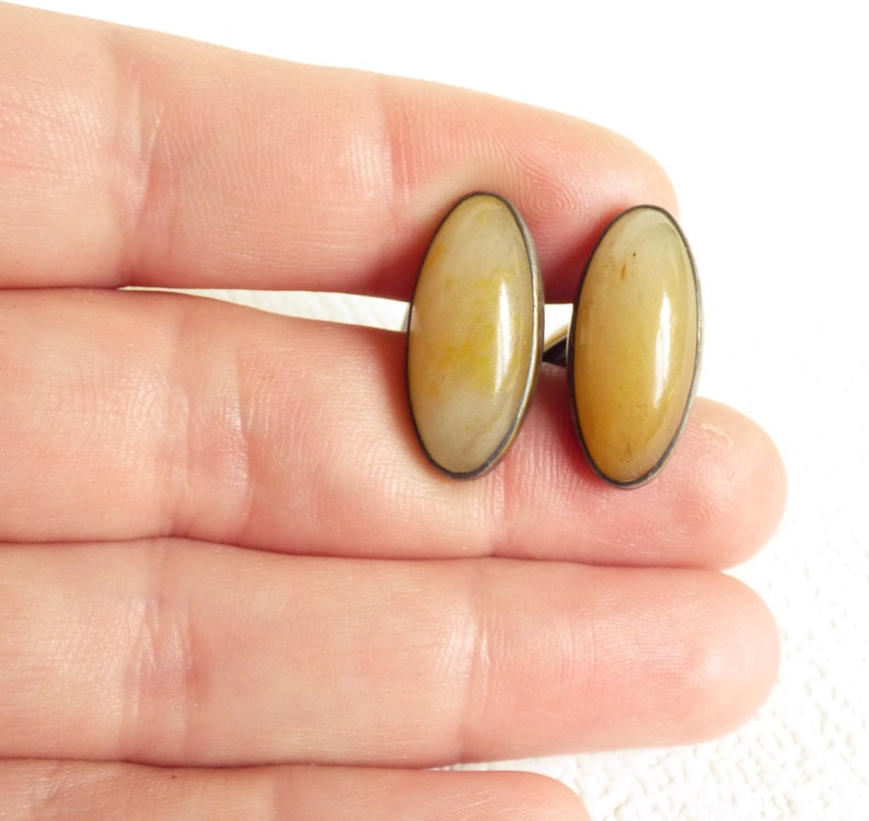 Soviet double cufflincswith natural stones Vintage cufflinks Gift for Him Father gift Father of the bride Soviet Union Soviet Vintage