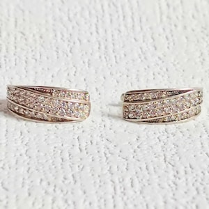 Vintage sterling silver 925 earrings with cubic zirconia Wedding earrings Vintage jewelry Russian silver earrings Wife gift Mothergift