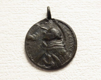 Sällsynt! Antik katolsk bronsmedalj från 1700-talet Stor forntida medalj Vintage katolsk medaljong Bronsmedalj i samlarobjekt Antik religiös medalj