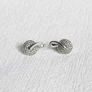 Vintage sterling silver earrings with cubic zirconia Vintage small earrings Vintage jewelry Russian silver 925 earring