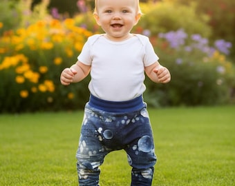 Comfortable French Terry pants for babies and children, sizes 68, 74,86, 92 cm