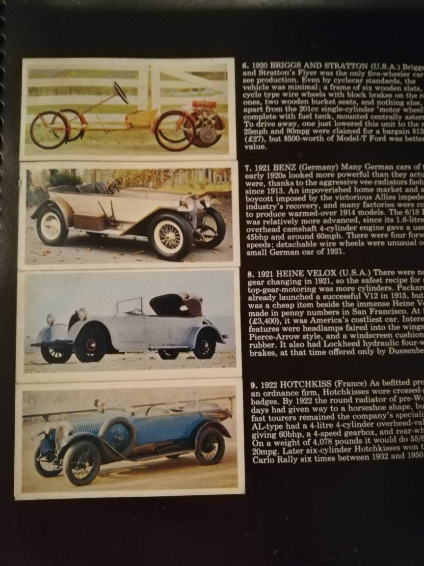 black cat cigarette cards vintage cars Vintage Craven Black Cat Collection of Cars - Cigarette Cars