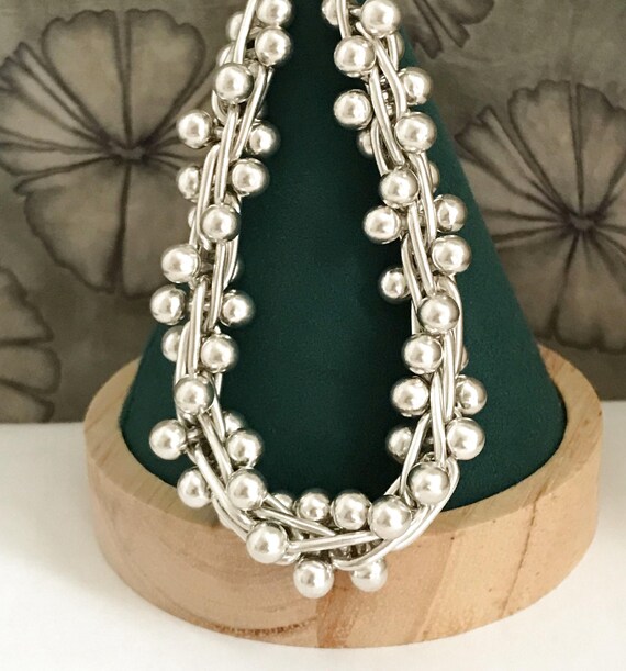 Solid Sterling Silver BRACELET 925 Toggle Balls B… - image 6