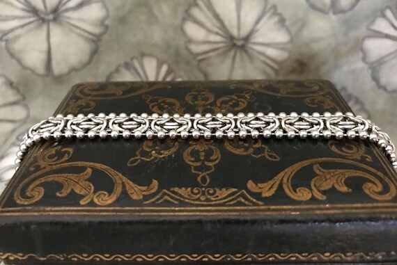 Solid Sterling Silver BRACELET Byzantine Wide Hal… - image 6