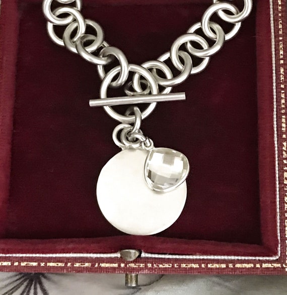 Dog Tag Charm May Crystal Sterling Silver Dog Tag Charm May Crystal Sterling Silver