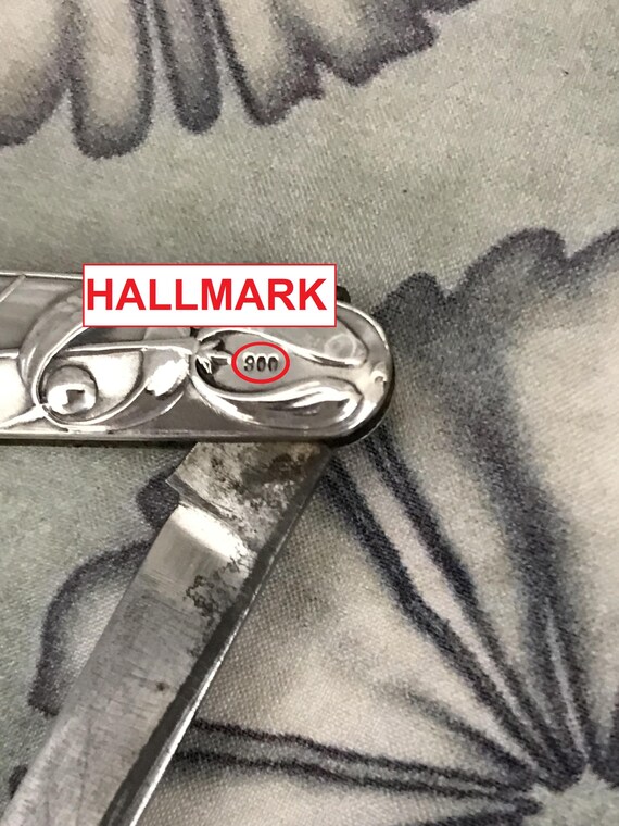 FRENCH Solid Silver PENDANT Chatelaine Double Sid… - image 6