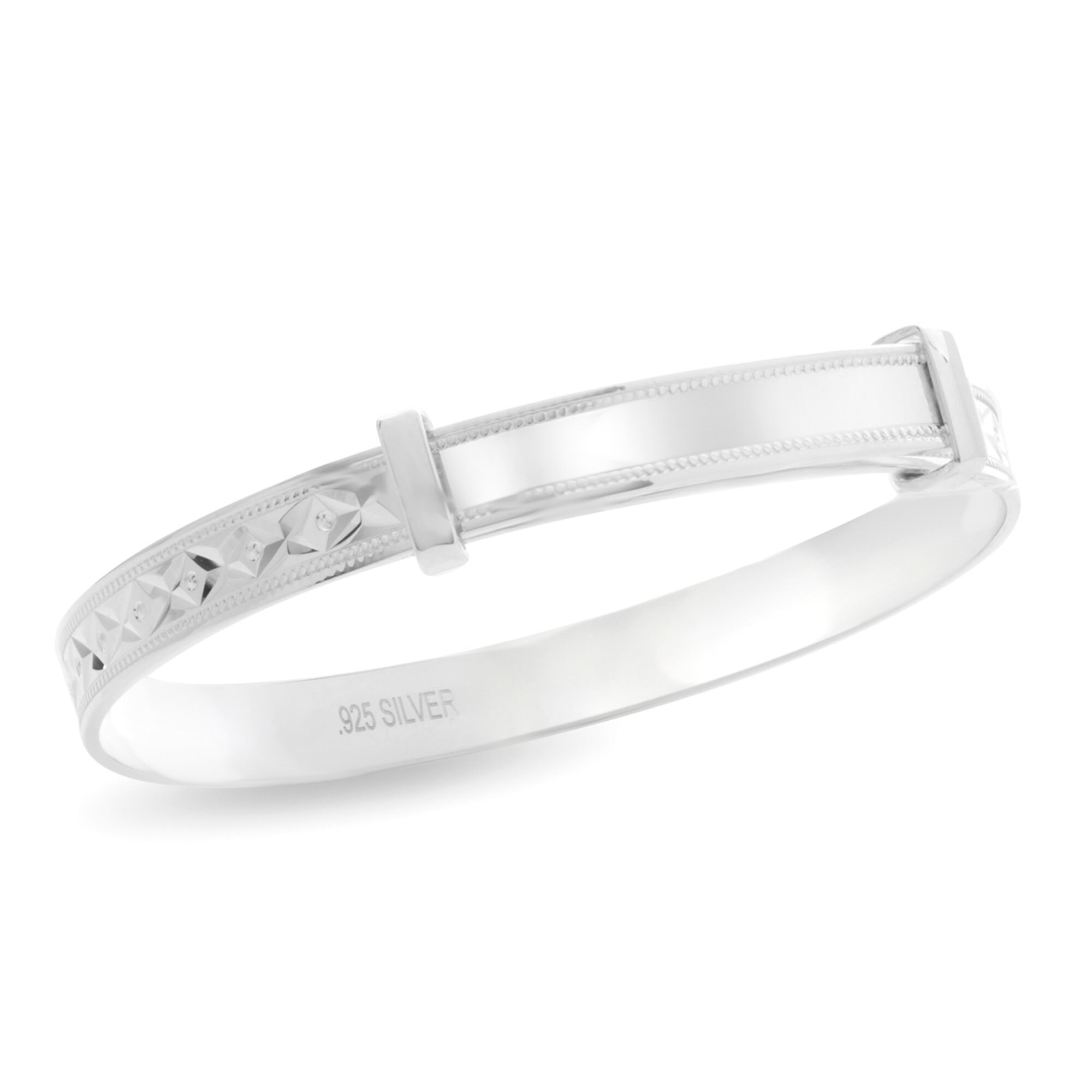 Personalised Baby Bangle 925 Sterling Silver Christening Etsy UK