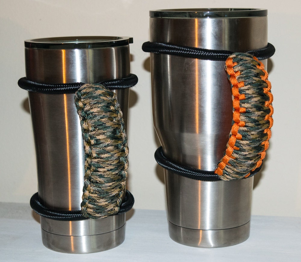 Paracord Cup Handle. Made With 550 Paracord & Bungee Shock Cord. Fits 20-32  Oz Yeti, Hydroflask, Tervis, Camelbak Fits Tumblers 