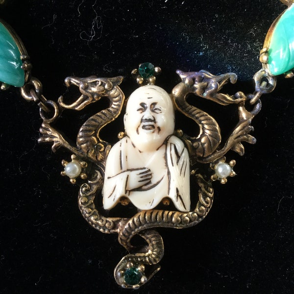 Buddha and Dragon Unsigned Selro StyleNecklace