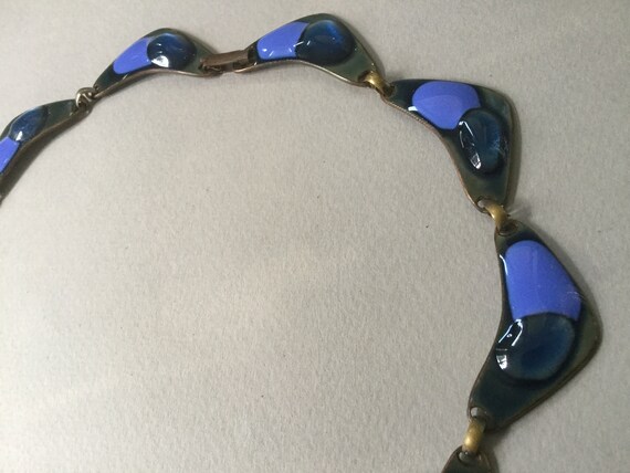 Kay Denning Copper Glass Enamel Link Collar Neckl… - image 7