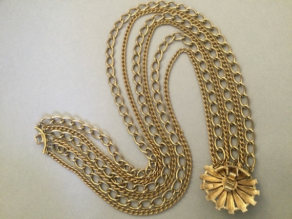 Selro Magnificent Gold Tone Multi Chain Necklace - image 8