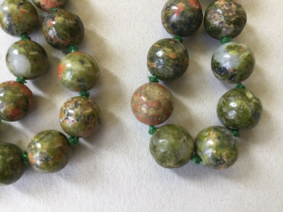 Unakite Beaded Opera Length Necklace - image 8