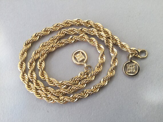 Givenchy Gold Plated Twist Chain Necklace - image 8