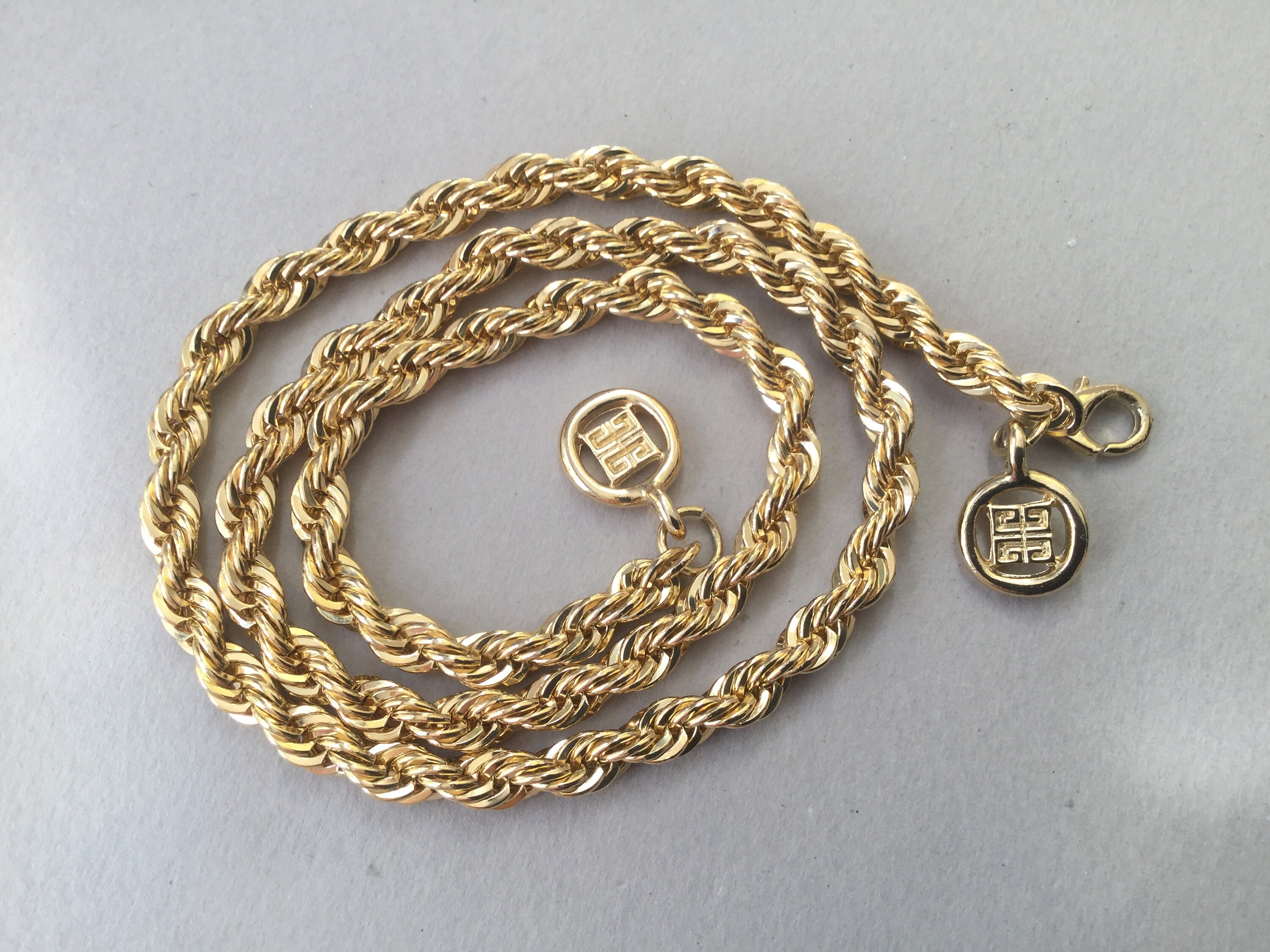 Givenchy Gold Plated Twist Chain Necklace - Etsy
