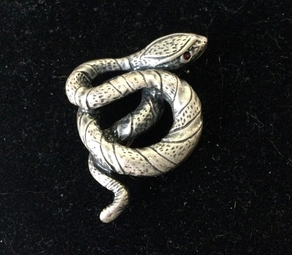 Sterling Silver Snake Pendant/Pin/Brooch - image 1