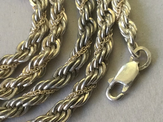M.S. Co. Silver 925 and 18K Gold Rope Necklace - image 5