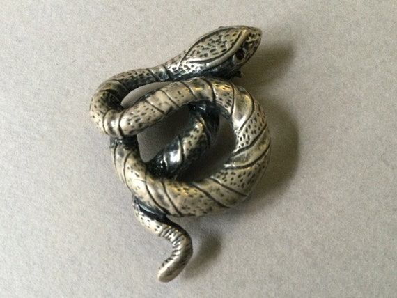 Sterling Silver Snake Pendant/Pin/Brooch - image 5