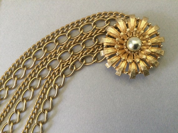 Selro Magnificent Gold Tone Multi Chain Necklace - image 3