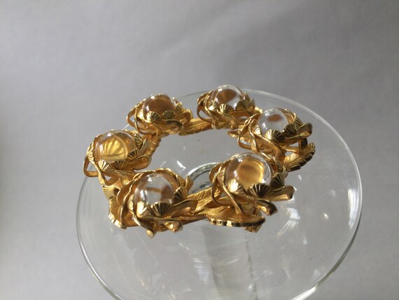 Gold Tone Clear Pools of Light Brooch/Pin View 6