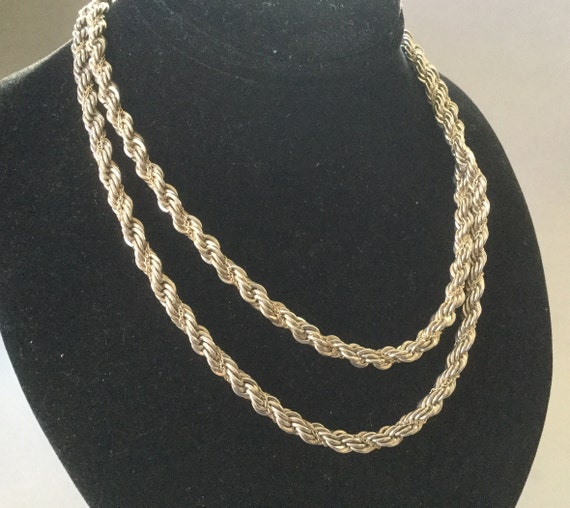 M.S. Co. Silver 925 and 18K Gold Rope Necklace - image 1