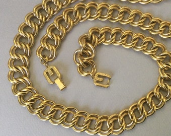 Givenchy Gold Plate Heavy Link Necklace - Etsy