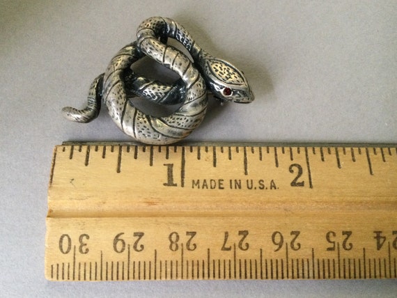 Sterling Silver Snake Pendant/Pin/Brooch - image 8